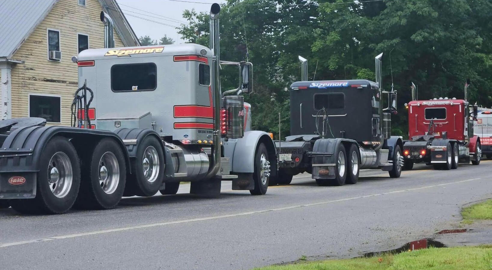 striped truck